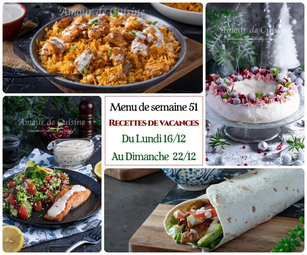 menu de la semaine 51