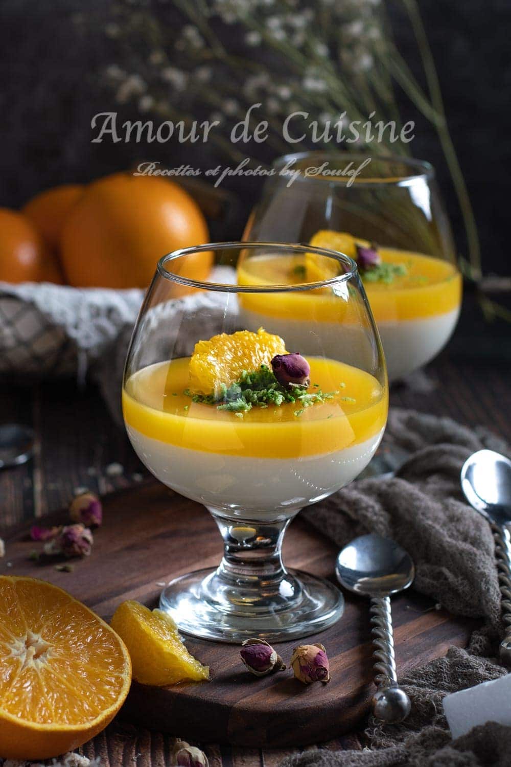 mouhalabieh à l'orange et fleur d'oranger