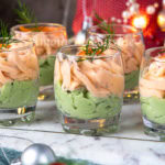 verrine creme l’avocat et mousse au saumon fumé