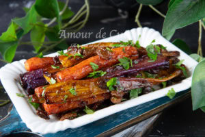 carottes glacées roties au four