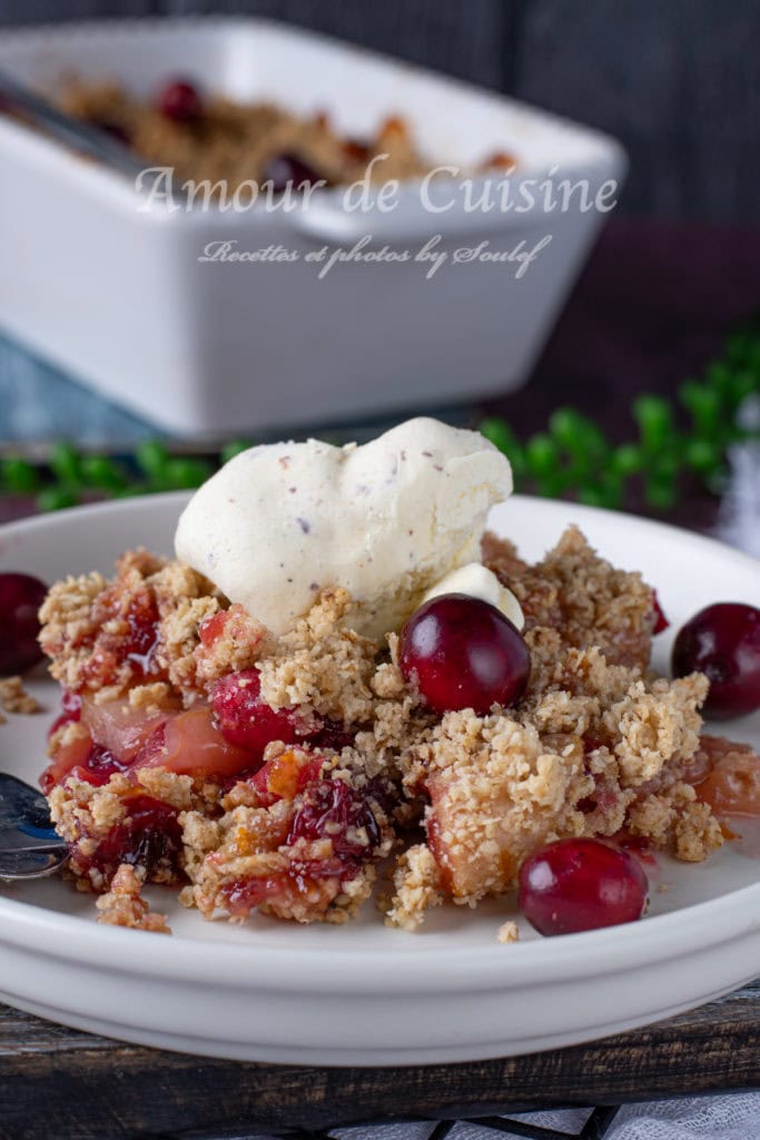 recette crumble pomme et cranberry