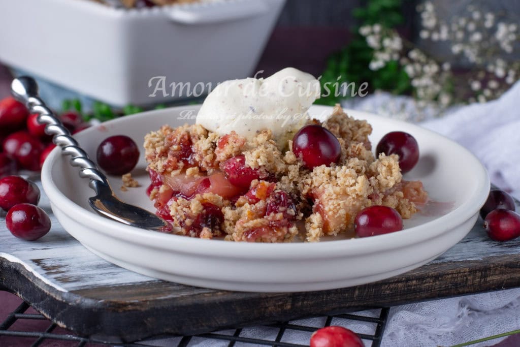 crumble sain pomme et cranberries