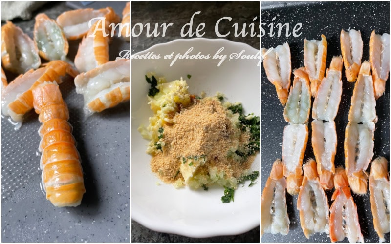 Préparation des langoustines