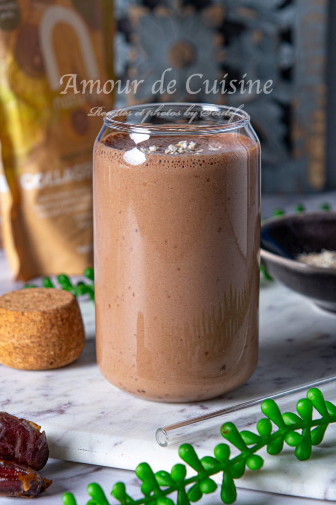 smoothie chocolaté au collagène et lait d'avoine