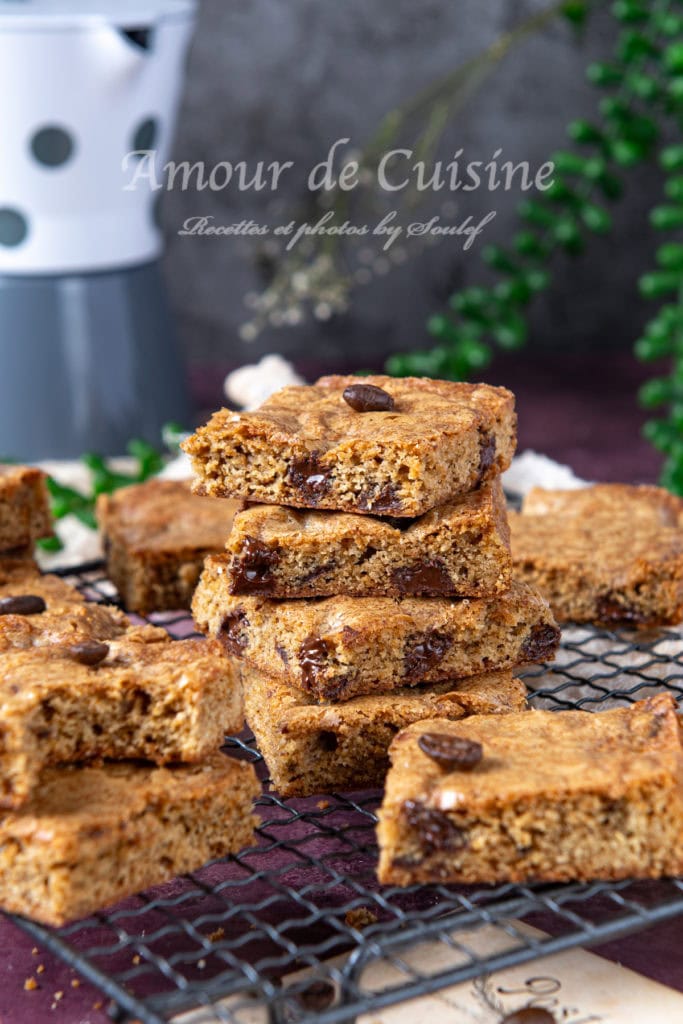 Blondies au café et chocolat