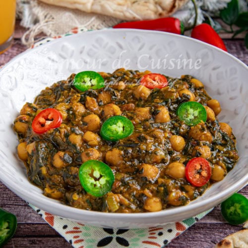 curry de pois chiches aux epinards