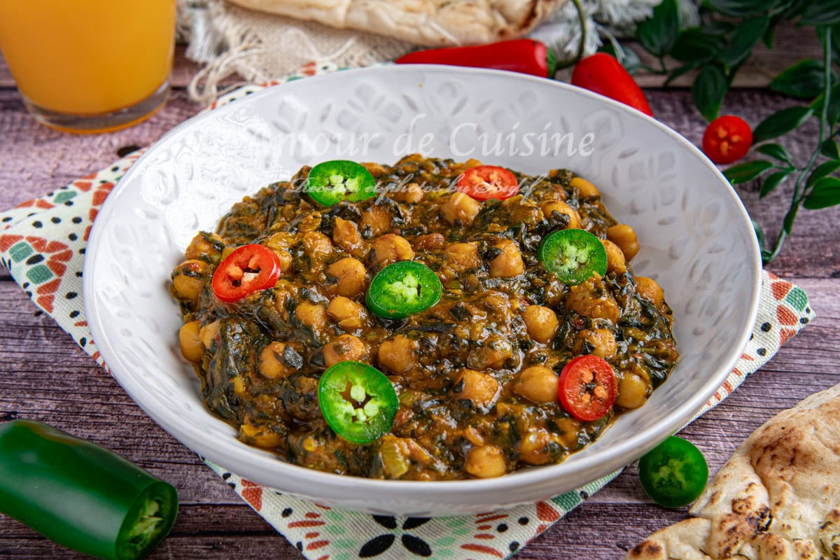 curry de pois chiches aux epinards