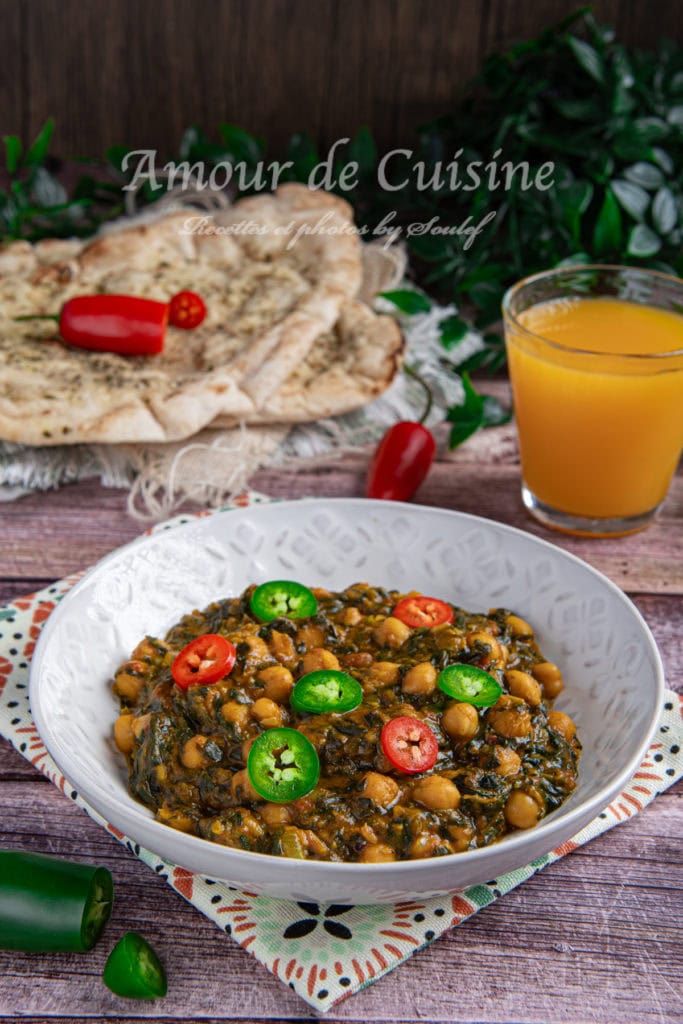 Curry de pois chiche aux épinards