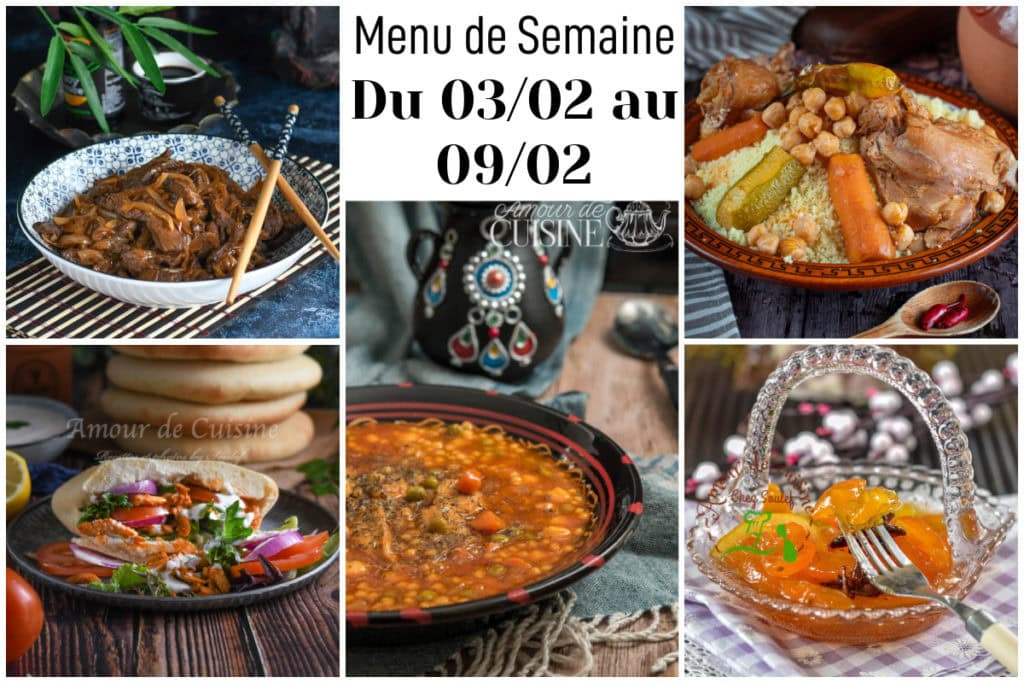 Menu semaine 6